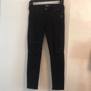 Silver Black torn jeans